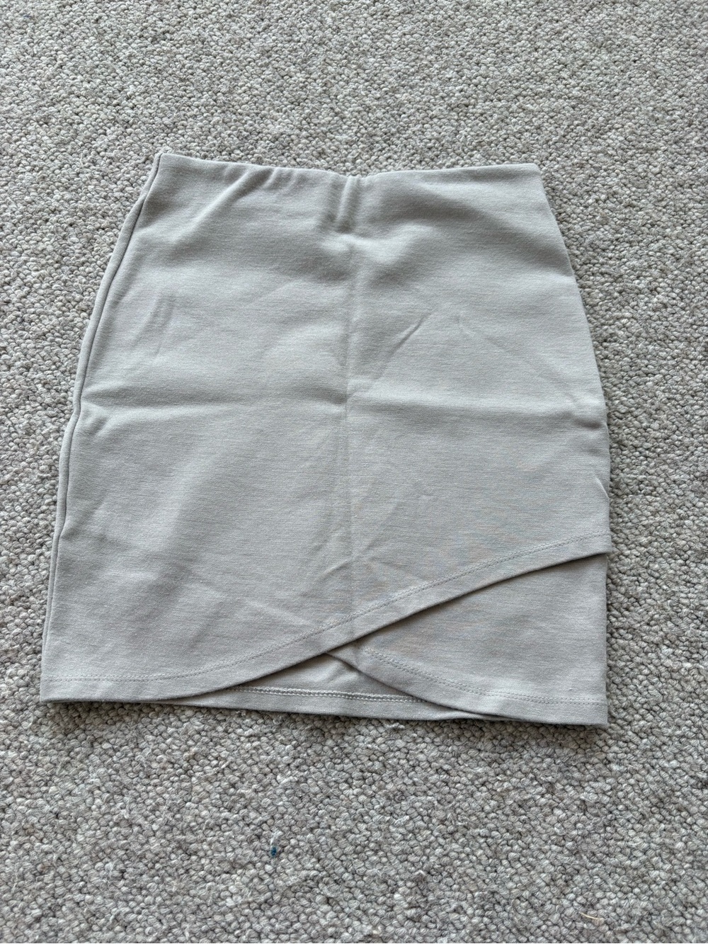 Sunday Best Cream Asymmetric Wrap-Front Mini Skirt